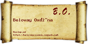 Belovay Oxána névjegykártya